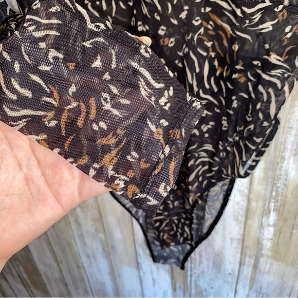 NWT Topshop Animal Print Mesh Bodysuit - Picture 4 of 6
